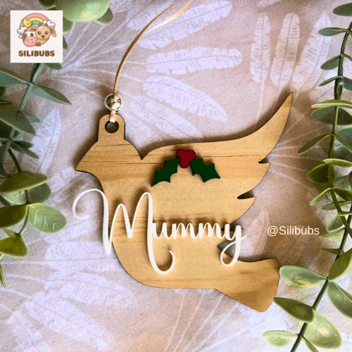 Dove Christmas Ornament Wooden