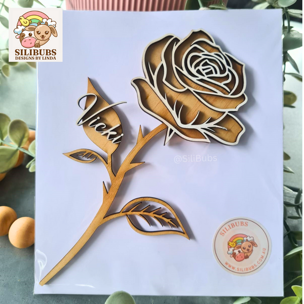 Personalised Wooden Rose