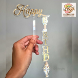 Floating Side Cake Topper (2 words)